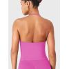 imageYEOREO SoftHue Impact Longline Strappy Top Womens Halter Workout Tank Tops Backless Gym Longline with Adjustable StrapFlower Powder