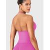imageYEOREO SoftHue Impact Longline Strappy Top Womens Halter Workout Tank Tops Backless Gym Longline with Adjustable StrapFlower Powder