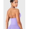 imageYEOREO SoftHue Impact Longline Strappy Top Womens Halter Workout Tank Tops Backless Gym Longline with Adjustable StrapLight Purple