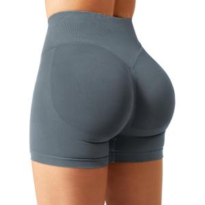 imageYEOREO SoftHue Women Workout Gym Impact Shorts Hidden Scrunch Butt Lifting 25quot36quot45quot6quot Seamless ShortsDark Grey