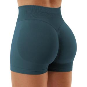 imageYEOREO SoftHue Women Workout Gym Impact Shorts Hidden Scrunch Butt Lifting 25quot36quot45quot6quot Seamless ShortsNavy