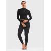 imageYEOREO Womens Sheer Tops Long Sleeve See Through Tops Mock Neck Slim Fit Workout Shirt Jamy Going Out Sexy ShirtsBlack