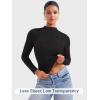 imageYEOREO Womens Sheer Tops Long Sleeve See Through Tops Mock Neck Slim Fit Workout Shirt Jamy Going Out Sexy ShirtsBlack