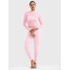 imageYEOREO Womens Sheer Tops Long Sleeve See Through Tops Mock Neck Slim Fit Workout Shirt Jamy Going Out Sexy ShirtsCherry Blossom