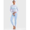 imageYEOREO Womens Sheer Tops Long Sleeve See Through Tops Mock Neck Slim Fit Workout Shirt Jamy Going Out Sexy ShirtsLight Blue