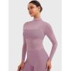 imageYEOREO Womens Sheer Tops Long Sleeve See Through Tops Mock Neck Slim Fit Workout Shirt Jamy Going Out Sexy ShirtsLilac Smoke