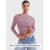 imageYEOREO Womens Sheer Tops Long Sleeve See Through Tops Mock Neck Slim Fit Workout Shirt Jamy Going Out Sexy ShirtsLilac Smoke