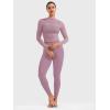 imageYEOREO Womens Sheer Tops Long Sleeve See Through Tops Mock Neck Slim Fit Workout Shirt Jamy Going Out Sexy ShirtsLilac Smoke