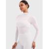 imageYEOREO Womens Sheer Tops Long Sleeve See Through Tops Mock Neck Slim Fit Workout Shirt Jamy Going Out Sexy ShirtsWhite