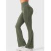 imageYEOREO CoreFlex Women Workout Mini Flare Leggings with Pockets Hidden Scrunch Cargo Gym Casual DenimLook Yoga PantsArmy Green