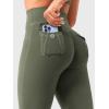 imageYEOREO CoreFlex Women Workout Mini Flare Leggings with Pockets Hidden Scrunch Cargo Gym Casual DenimLook Yoga PantsArmy Green