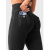imageYEOREO CoreFlex Women Workout Mini Flare Leggings with Pockets Hidden Scrunch Cargo Gym Casual DenimLook Yoga PantsBlack
