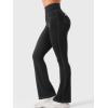 imageYEOREO CoreFlex Women Workout Mini Flare Leggings with Pockets Hidden Scrunch Cargo Gym Casual DenimLook Yoga PantsBlack
