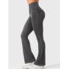 imageYEOREO CoreFlex Women Workout Mini Flare Leggings with Pockets Hidden Scrunch Cargo Gym Casual DenimLook Yoga PantsDark Gray