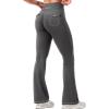 imageYEOREO CoreFlex Women Workout Mini Flare Leggings with Pockets Hidden Scrunch Cargo Gym Casual DenimLook Yoga PantsDark Gray