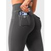 imageYEOREO CoreFlex Women Workout Mini Flare Leggings with Pockets Hidden Scrunch Cargo Gym Casual DenimLook Yoga PantsDark Gray