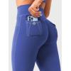 imageYEOREO CoreFlex Women Workout Mini Flare Leggings with Pockets Hidden Scrunch Cargo Gym Casual DenimLook Yoga PantsGalactic Cobalt Blue