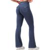 imageYEOREO CoreFlex Women Workout Mini Flare Leggings with Pockets Hidden Scrunch Cargo Gym Casual DenimLook Yoga PantsNavy Blue