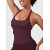 imageYEOREO SoftHue Womens Impact Halter Tank Top Longline Backless Scoop Neck Builtin Bra Sports Workout Gym Crop TopMauve