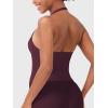 imageYEOREO SoftHue Womens Impact Halter Tank Top Longline Backless Scoop Neck Builtin Bra Sports Workout Gym Crop TopMauve