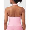 imageYEOREO SoftHue Womens Impact Halter Tank Top Longline Backless Scoop Neck Builtin Bra Sports Workout Gym Crop TopPink