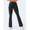 imageYEOREO CoreFlex Mini Flare Workout Leggings with Pockets for Women Butt Lifting High Waisted Hidden Scrunch Gym Denim PantsBlack