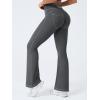 imageYEOREO CoreFlex Mini Flare Workout Leggings with Pockets for Women Butt Lifting High Waisted Hidden Scrunch Gym Denim PantsGraphite Gray