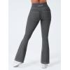 imageYEOREO CoreFlex Mini Flare Workout Leggings with Pockets for Women Butt Lifting High Waisted Hidden Scrunch Gym Denim PantsGraphite Gray