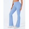 imageYEOREO CoreFlex Mini Flare Workout Leggings with Pockets for Women Butt Lifting High Waisted Hidden Scrunch Gym Denim PantsLight Blue