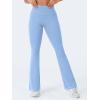 imageYEOREO CoreFlex Mini Flare Workout Leggings with Pockets for Women Butt Lifting High Waisted Hidden Scrunch Gym Denim PantsLight Blue