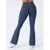 imageYEOREO CoreFlex Mini Flare Workout Leggings with Pockets for Women Butt Lifting High Waisted Hidden Scrunch Gym Denim PantsNavy Blue