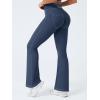 imageYEOREO CoreFlex Mini Flare Workout Leggings with Pockets for Women Butt Lifting High Waisted Hidden Scrunch Gym Denim PantsNavy Blue