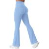 imageYEOREO CoreFlex Mini Flare Workout Leggings with Pockets for Women Butt Lifting High Waisted Hidden Scrunch Gym Denim PantsLight Blue