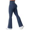 imageYEOREO CoreFlex Mini Flare Workout Leggings with Pockets for Women Butt Lifting High Waisted Hidden Scrunch Gym Denim PantsNavy Blue