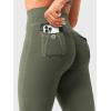 imageYEOREO CoreFlex Women Workout Leggings with Pockets Scrunch Butt Lifting Gym Cargo DenimLook Yoga JeggingsArmy Green