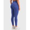 imageYEOREO CoreFlex Women Workout Leggings with Pockets Scrunch Butt Lifting Gym Cargo DenimLook Yoga JeggingsGalactic Cobalt Blue