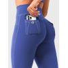 imageYEOREO CoreFlex Women Workout Leggings with Pockets Scrunch Butt Lifting Gym Cargo DenimLook Yoga JeggingsGalactic Cobalt Blue