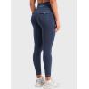 imageYEOREO CoreFlex Women Workout Leggings with Pockets Scrunch Butt Lifting Gym Cargo DenimLook Yoga JeggingsNavy Blue
