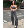 imageYEOREO Workout Leggings Womens No Front Seam Straight Leggings 29quot  315quot  33quot High Waist Buttery Eddiy Gym Yoga PantsDark Gray