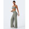 imageYEOREO Workout Leggings Womens No Front Seam Straight Leggings 29quot  315quot  33quot High Waist Buttery Eddiy Gym Yoga PantsGray Green