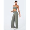 imageYEOREO Workout Leggings Womens No Front Seam Straight Leggings 29quot  315quot  33quot High Waist Buttery Eddiy Gym Yoga PantsGray Green