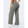 imageYEOREO Workout Leggings Womens No Front Seam Straight Leggings 29quot  315quot  33quot High Waist Buttery Eddiy Gym Yoga PantsGray Green