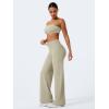 imageYEOREO Workout Leggings Womens No Front Seam Straight Leggings 29quot  315quot  33quot High Waist Buttery Eddiy Gym Yoga PantsLight Sand
