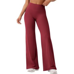 imageYEOREO Workout Leggings Womens No Front Seam Straight Leggings 29quot  315quot  33quot High Waist Buttery Eddiy Gym Yoga PantsAncora Red