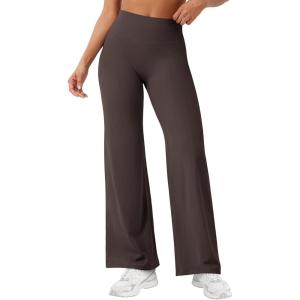 imageYEOREO Workout Leggings Womens No Front Seam Straight Leggings 29quot  315quot  33quot High Waist Buttery Eddiy Gym Yoga PantsDark Brown