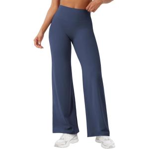 imageYEOREO Workout Leggings Womens No Front Seam Straight Leggings 29quot  315quot  33quot High Waist Buttery Eddiy Gym Yoga PantsNavy Blue