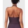 imageYEOREO Womens Halter Tank Tops Workout Impact Longline Strappy Top Padded Deep V Neck Wrap Gym Backless Bra CamisoleBlackberry Purple