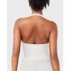 imageYEOREO Womens Halter Tank Tops Workout Impact Longline Strappy Top Padded Deep V Neck Wrap Gym Backless Bra CamisoleWhite