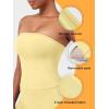 imageYEOREO Womens Y2K Strapless Tube Top Zannie Going Out Seamless Workout Padded Tank Tops Gym Light SupportCream Yellow