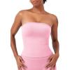 imageYEOREO Womens Y2K Strapless Tube Top Zannie Going Out Seamless Workout Padded Tank Tops Gym Light SupportPink